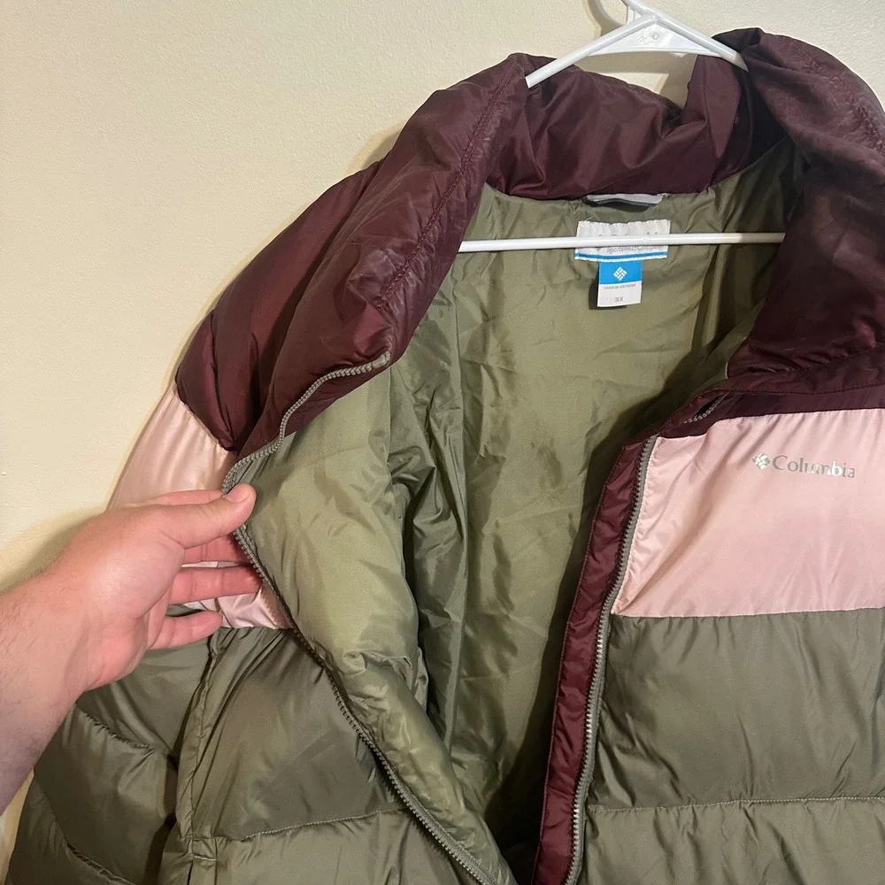Columbia Puffer Jacket Womens 3X Multicolor Zip Up Outdoor Insulated Coat WW9725 - Picture 4 of 7